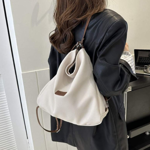 여성 데일리 백 숄더 백팩 대학생 출근 가방 아이보리
