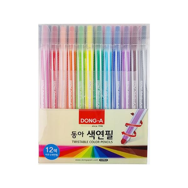 동아 줄무늬색연필 돌돌이샤프식 12색