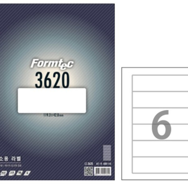 (BE) 폼텍 A4 주소용라벨 LS-3620 (6칸100매)