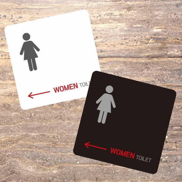 WOMEN TOILET 좌측1 부착형 소형안내판 13x13cm 디자인문패