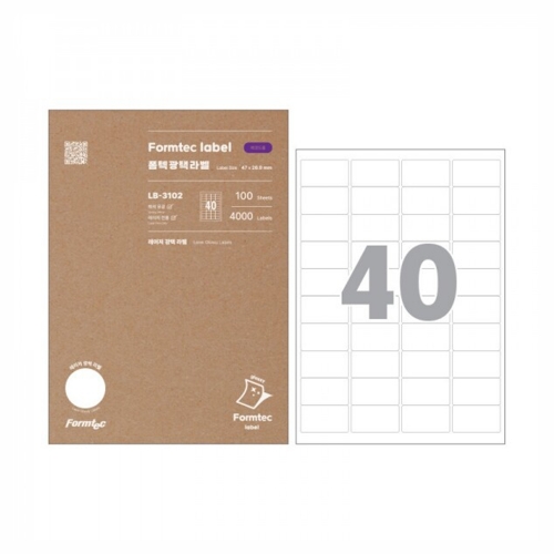 폼텍 라벨지 LB 3102 광택 40칸