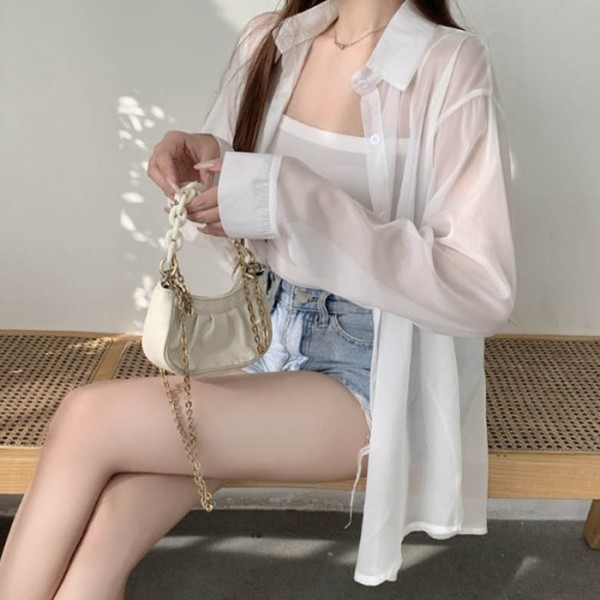 시스루셔츠 시스루블라우스 오버핏셔츠 레이어드셔츠 오버핏블라우스