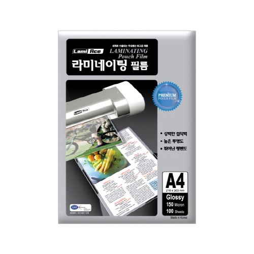 라미에이스 코팅지 A4 150mic 100매입 216 303mm 국내산