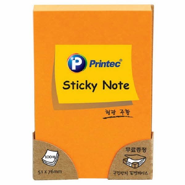 프린텍 N5176G 스티키노트 형광연두 51 x 76 100매