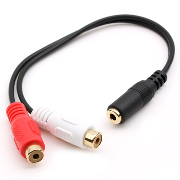 3.5 F to 2RCA X F 스테레오 AUX 케이블 20cm