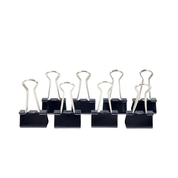 블랙 서류 집게 클립 25mm 8P
