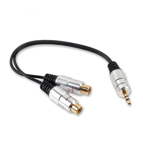 메탈 AUX Stereo 3.5 M to 2RCA F Y형 25cm