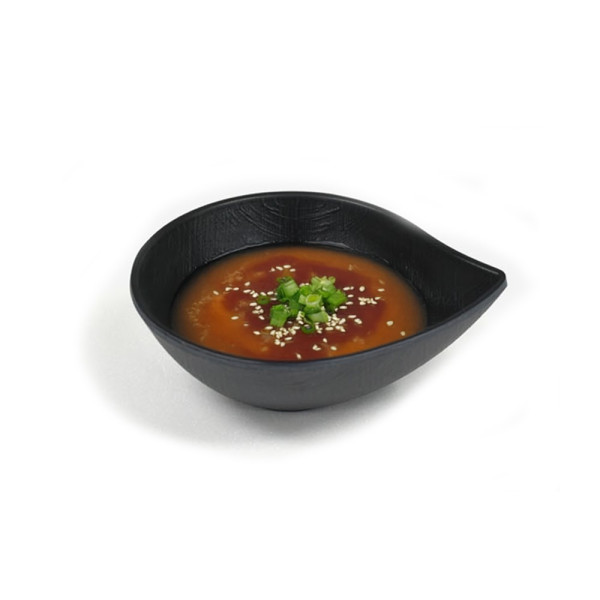 업소용 물방울 체크무늬 종지 블랙 8350