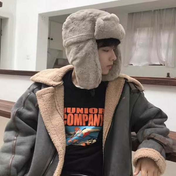 패션 퍼 귀마개 모자 겨울 등산 낚시 캠핑 한파 트루퍼햇 귀달이 블랙 그레이
