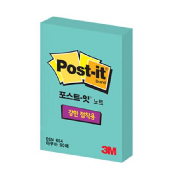포스트잇 강한점착용노트 656 아쿠아(51X76mm(90장))