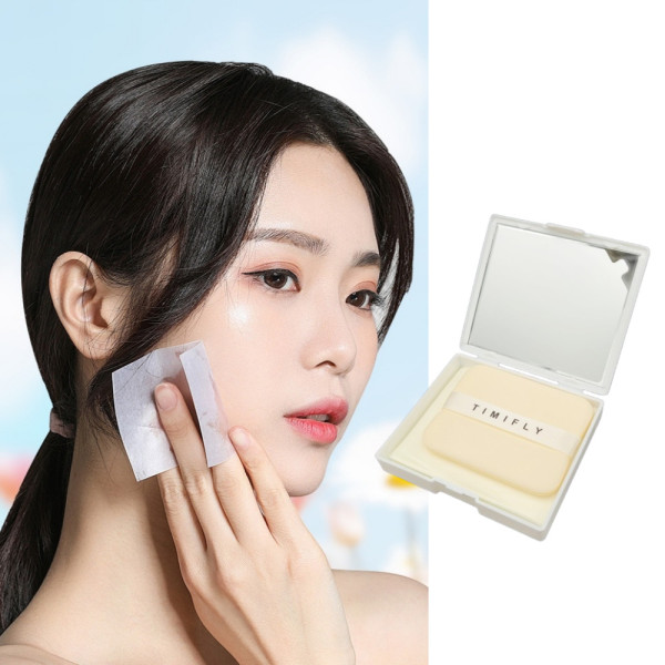 퍼프형 얼굴 기름종이 100매 휴대용 팩트