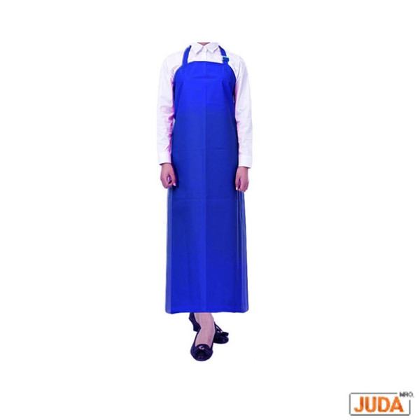 목걸이형 우레탄 방수 앞치마 무광 특대형 파랑