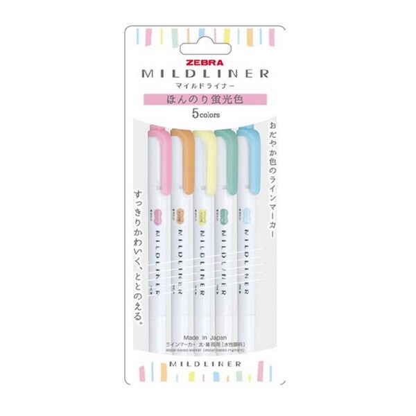 제브라 마일드라이너 5색 세트 1.4mm 4.0mm WKT7-5C