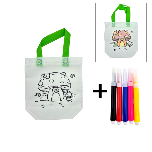 DIY 컬러링 부직포가방 세트 버섯
