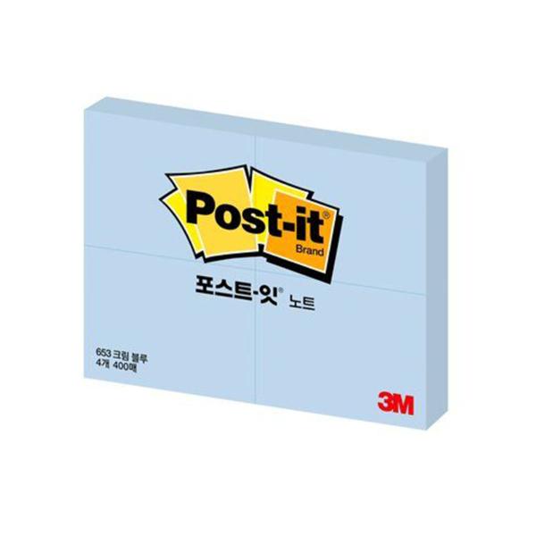 3M 포스트잇 653-4(51x38mm 하늘)