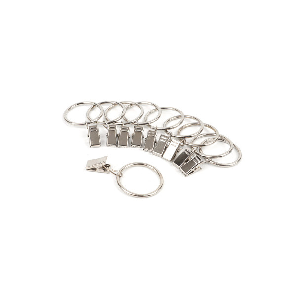 10P 원형 커튼링 집게 실버 3 x 32mm