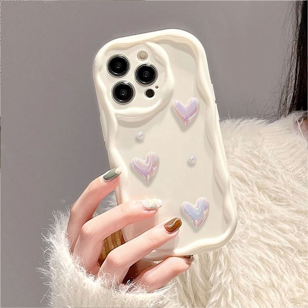 갤럭시 크림물결 하트 입체 TPU 케이스
