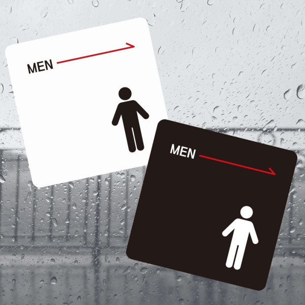 MEN 우측3 부착형 정사각 소형안내판 13x13cm 디자인문패