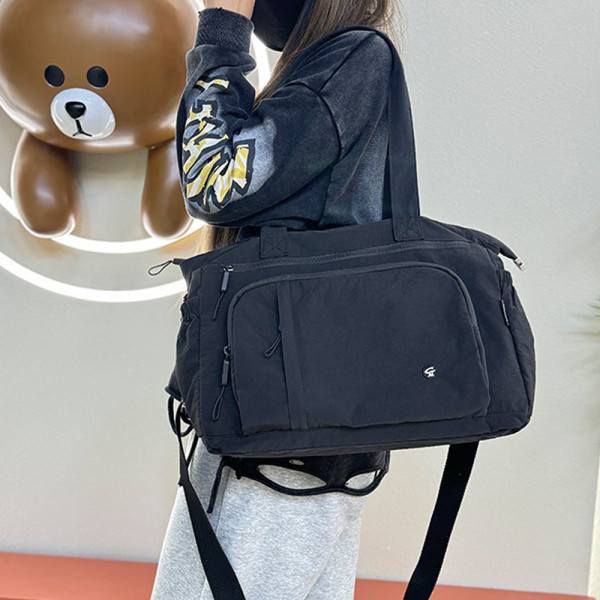 나일론 출근 가방 데일리 텀블러 숄더 크로스 백 블랙