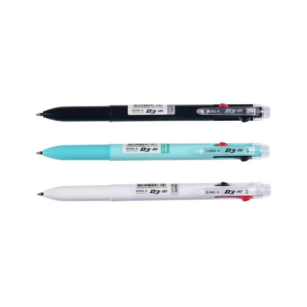 동아 D3-20 3색 볼펜 0.5mm 화이트
