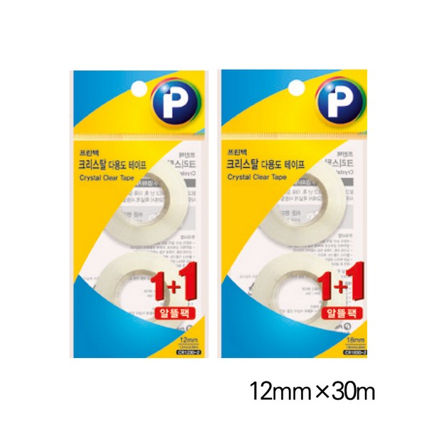프린텍 CR1230-2 크리스탈테이프 리필(1plus1)(12 x 30)