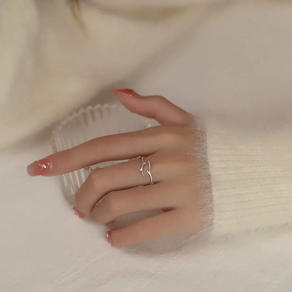 사슴 뿔 루돌프 오픈 링 반지 친구 우정 반지 애끼 검지 엄지 약지 반지 사이즈조절