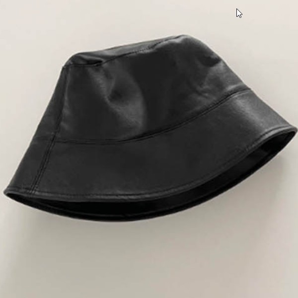 스트릿 패션 모자 부드러운 광택감이 멋스러운 시크한 무드 레더 버킷햇 스타일의 벙거지