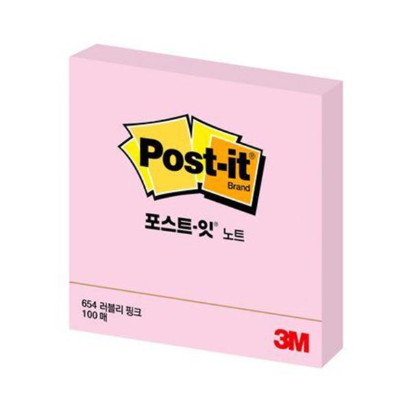 3M 포스트잇 654(76x76mm 분홍)