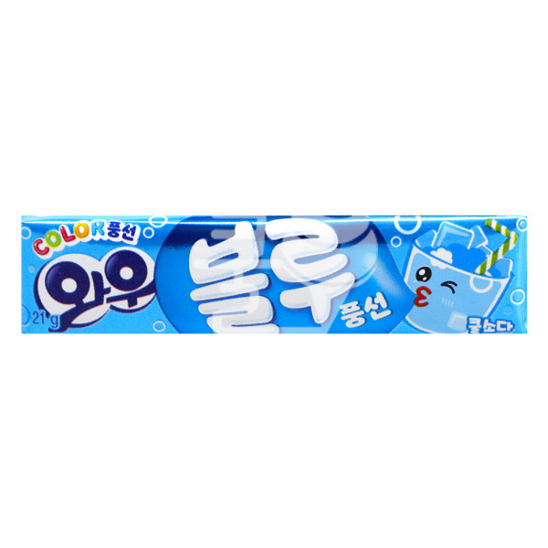 와우 블루 풍선껌 쿨소다 21g x 3개