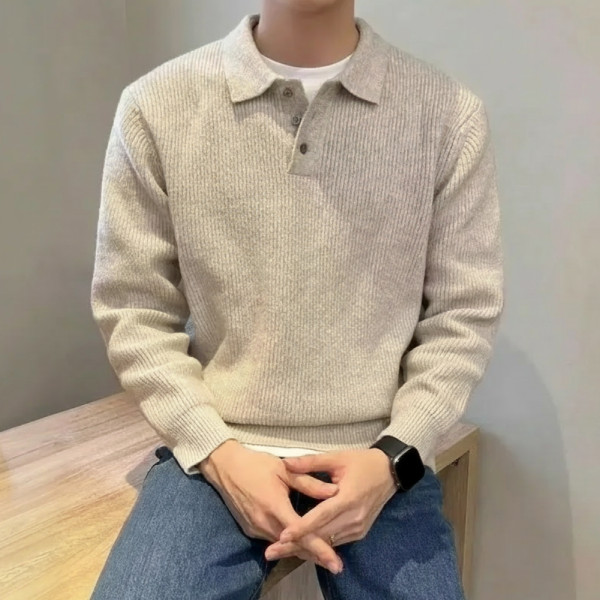 디오안 남자 카라 니트 봄 가을 겨울 폴로 단가라 긴팔 스웻 스웨트셔츠 스웨터 남성