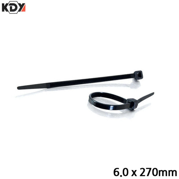 KDY 케이블타이 블랙 6 0 x 270mm 100개입 케이블타이 정리함