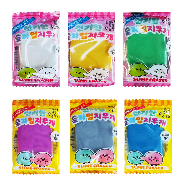 랜덤 칼라 슬라임 지우개 (60개)