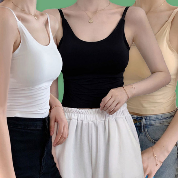 여성 여름 속옷 일체형 패드 쿨 나시 브라 탑