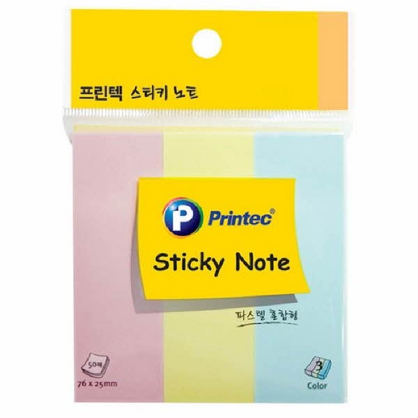 A010 스티키노트 혼합형 파스텔3색 76X25 50매