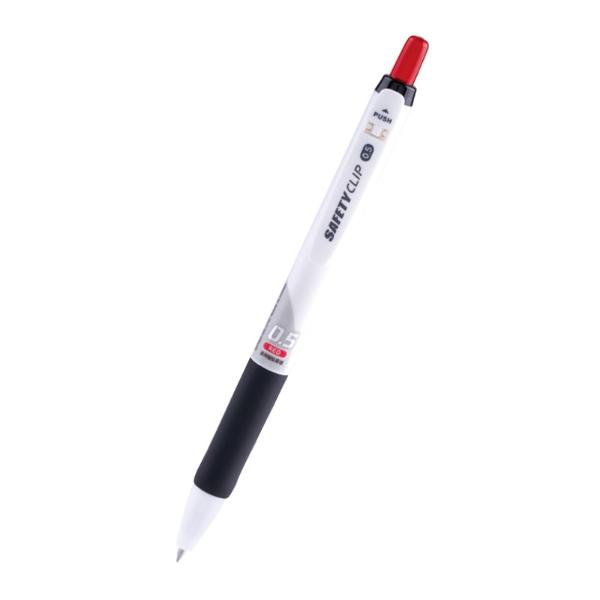 마이펜 세이프티클립 볼펜 적색 0.5mm 1EA