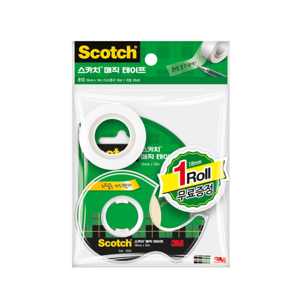 3M 스카치 매직 테이프 세트 122A (18mm x 16m) 본품1/리필2