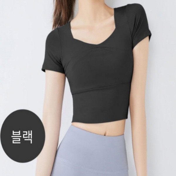 여성 내장브라탑 스포츠웨어 블랙