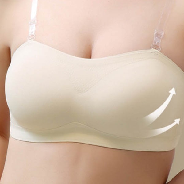 심리스 래치 볼륨업 브라탑 튜브탑 노와이어 스트랩리스 뒷코르셋 안정감 착용감 바스트업