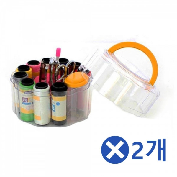 미용세트 반짇고리x2개 재봉실 바늘 단추 옷핀