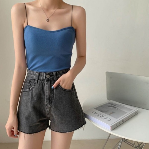 캡내장나시 여성런닝 캐주얼나시 데일리나시 미들끈나시