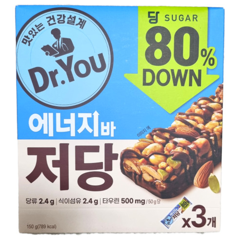 오리온 닥터유 한입쏙 에너지바 저당 150g