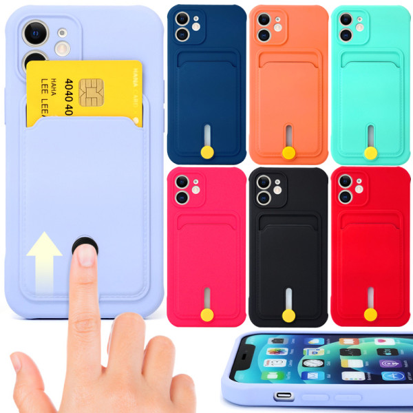 아이폰13프로맥스 레인보우 카드 슬라이드 젤리 케이스