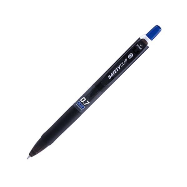마이펜)세이프티클립 볼펜(0.7mm/청)-다스(12개입)