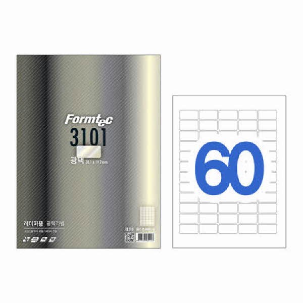 라벨지 바코드 광택 60칸 100매 LB-3101 폼텍