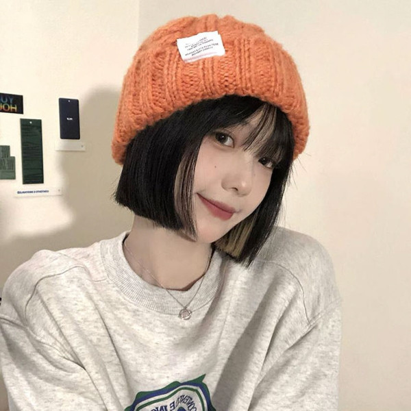 잔솔 니트 숏비니 골지 모자 남자 여자 커플 가을겨울