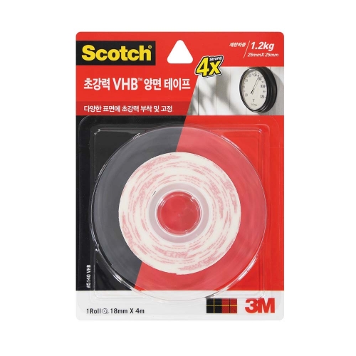 3M VHB 양면 마운팅테이프 5140 18mm 4 0m 박스 24개