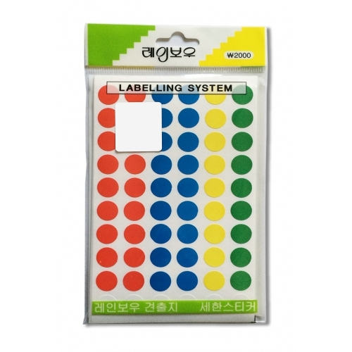 새한 견출지 원형 NO 702혼합 12장 720개 원형12mm