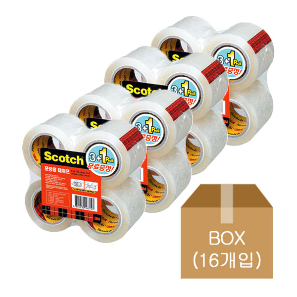 3M)포장용테이프 리필(132R/투명/48mm/20m)-박스(16개입)