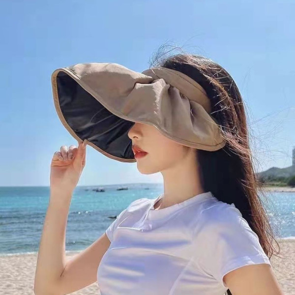 여성용 헤어밴드 썬캡 브라운