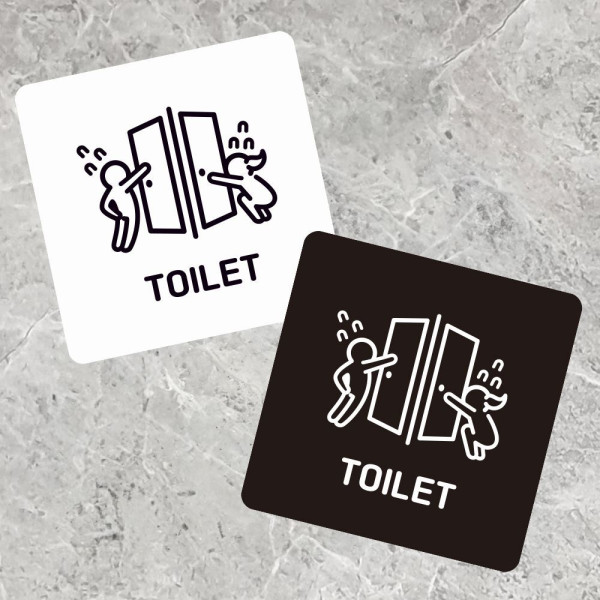 TOILET1 부착형 정사각 소형안내판 13x13cm 디자인문패